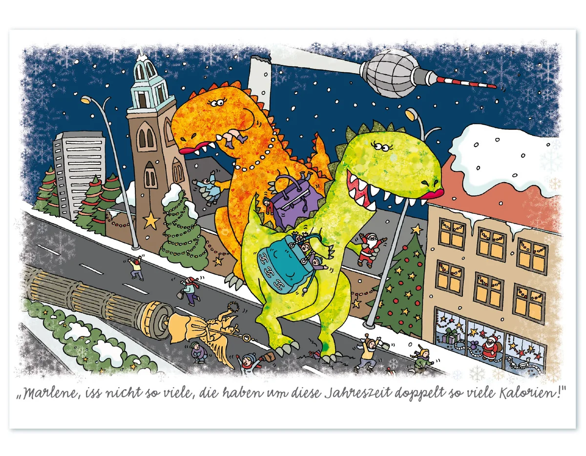 Illustration von Jenne Baule-Prinz: Weihnachtskarte, Eigenwerbung