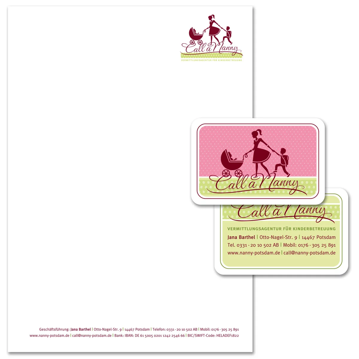 Illustration von Jenne Baule-Prinz: Call a Nanny, Kinderbetreuung