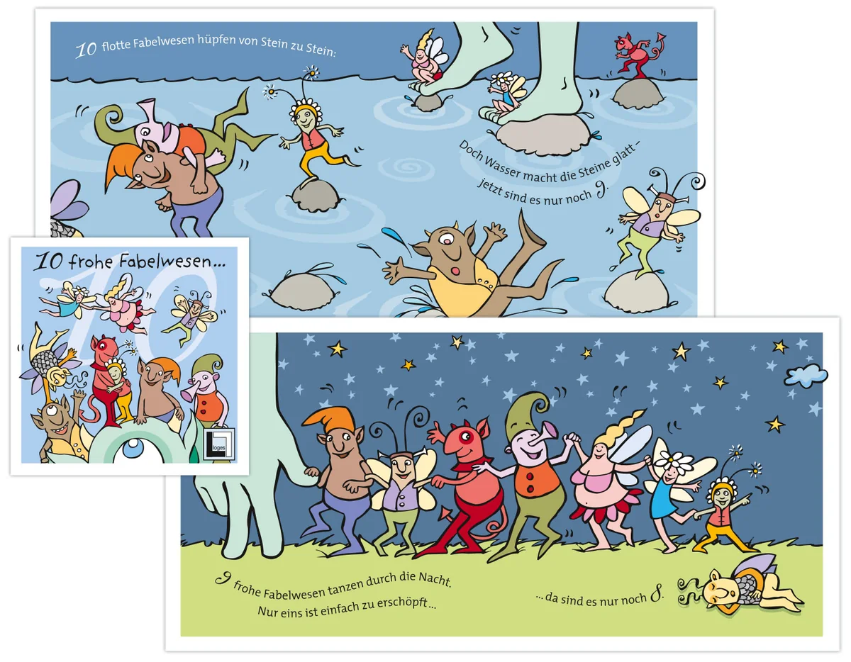 Illustration von Jenne Baule-Prinz: Give-away-Büchlein 'Fabelwesen', Dr. Loges (Bild 1 von 3)