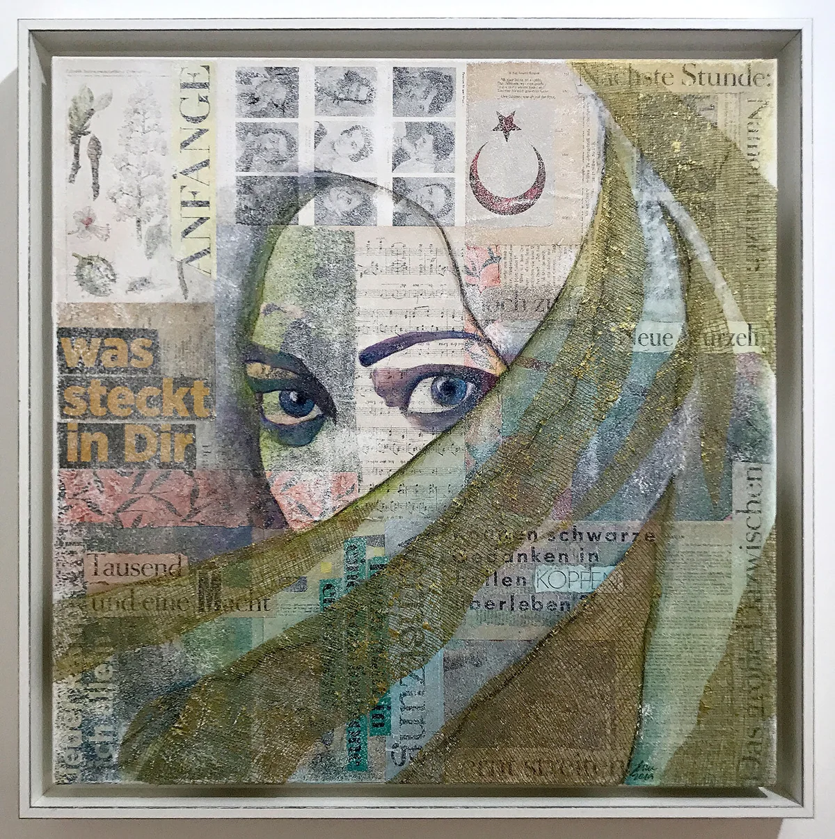 Illustration von Jenne Baule-Prinz: Anfang, 60 x 60cm, mixed media auf Leinwand