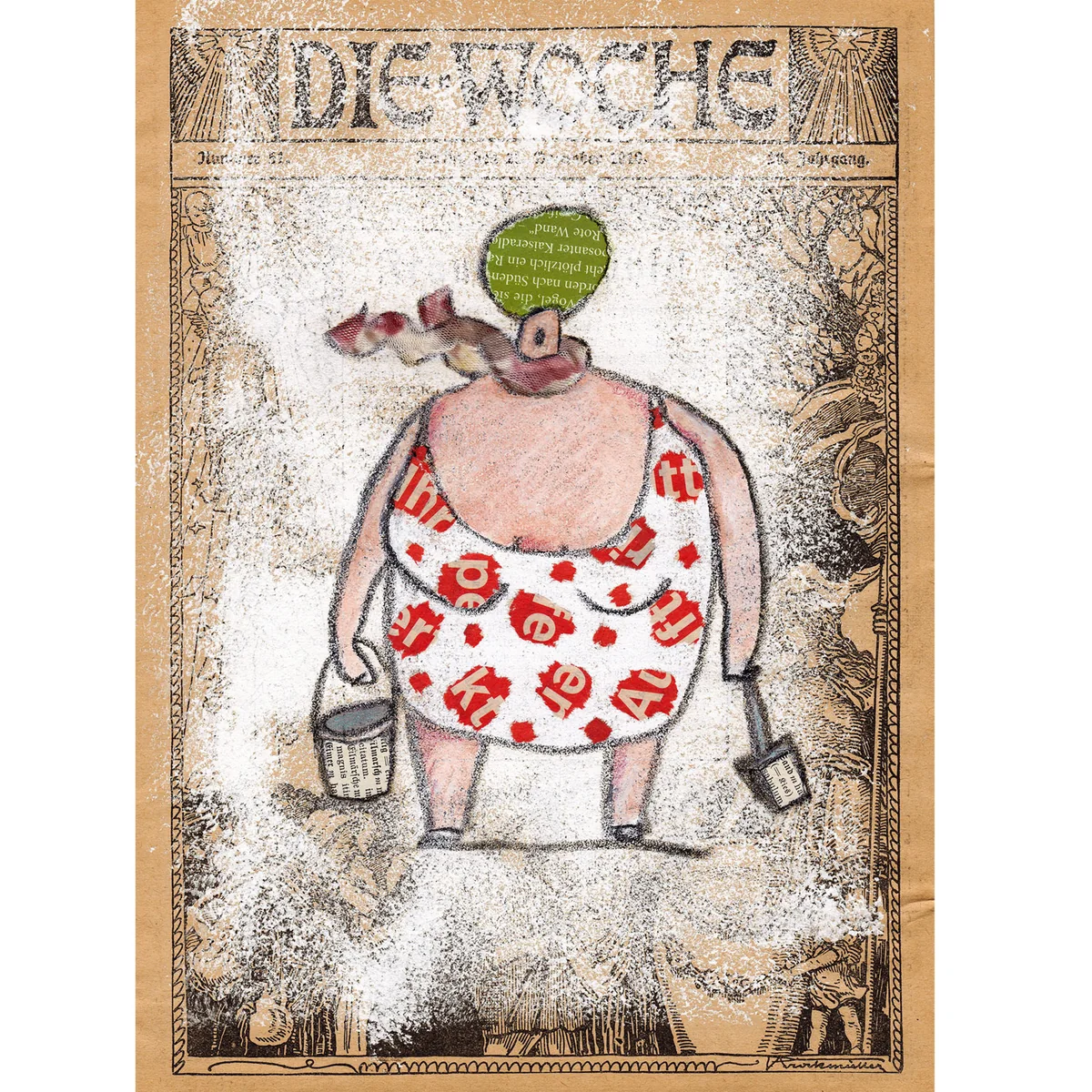 Illustration von Jenne Baule-Prinz: Auftritt, Collage, 20 x 30cm
