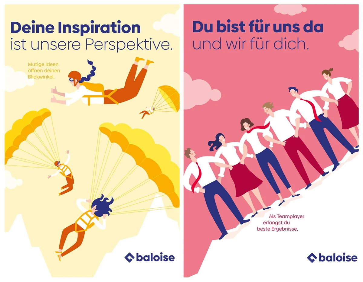 Illustration von Jenne Baule-Prinz: Illustrationen für interne Baloise Plakatkampagne (Bild 2 von 2)