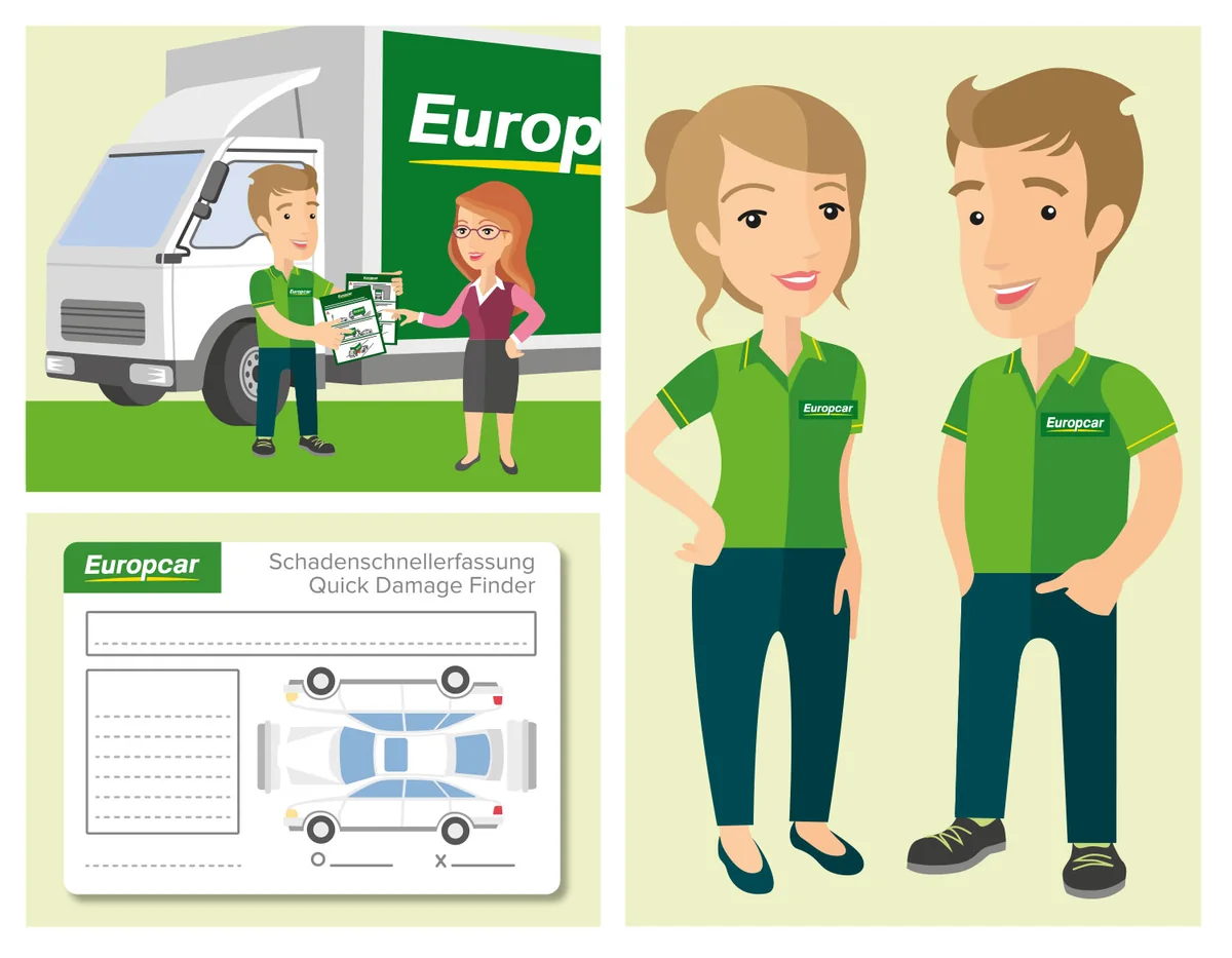 Illustration von Jenne Baule-Prinz: Europcar Booklet für Herr Lorbas GmbH (Bild 2 von 2)