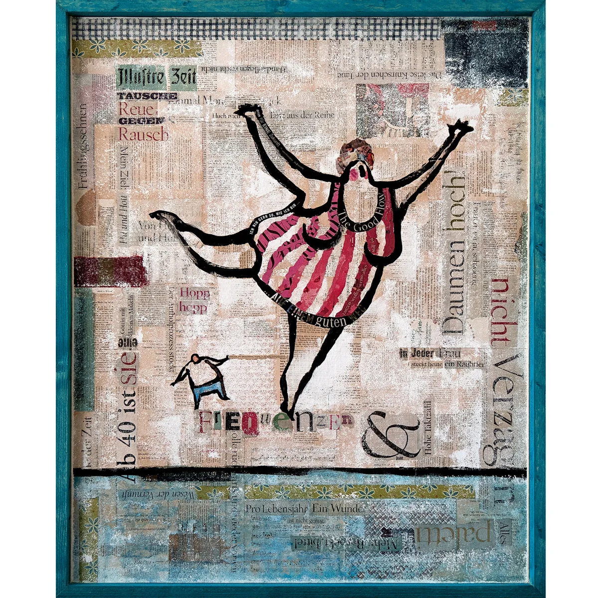 Illustration von Jenne Baule-Prinz: Frequenzen, Collage, 85 x 105 cm