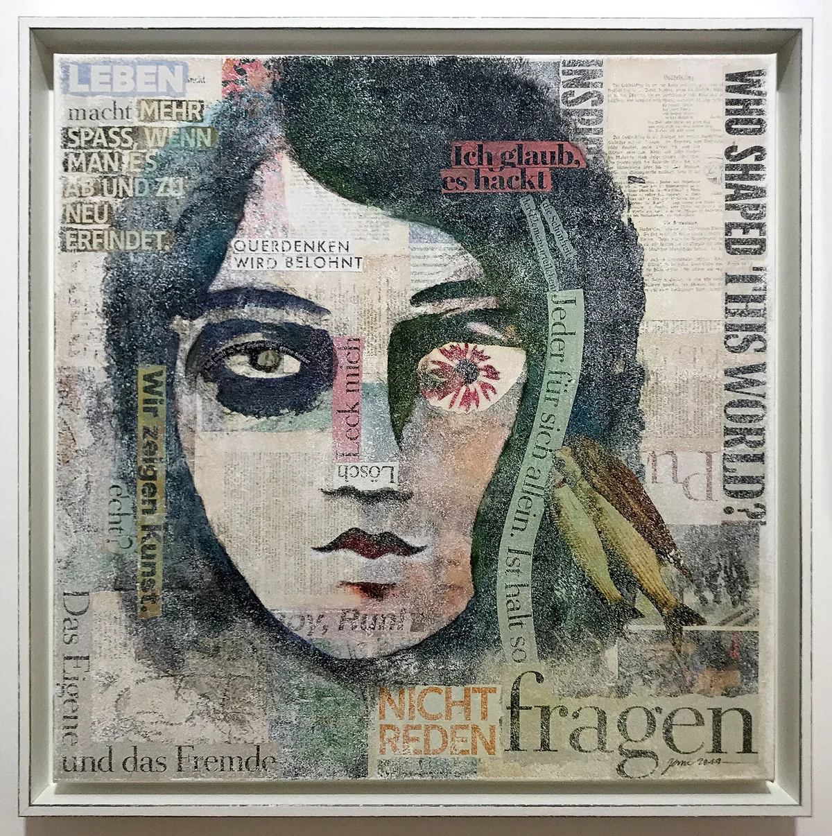 Illustration von Jenne Baule-Prinz: Leben, 60 x 60cm, mixed media auf Leinwand