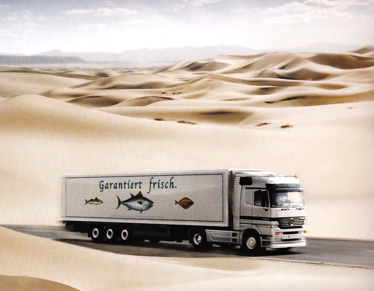 Illustration von Jenne Baule-Prinz: Mercedes Actros-Kampagne, Anzeige