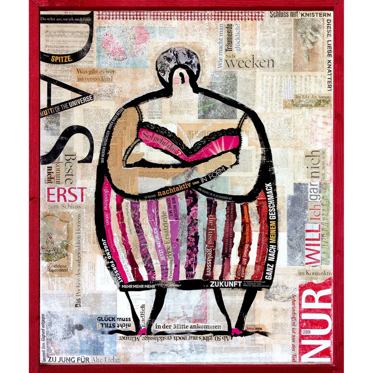 Illustration von Jenne Baule-Prinz: Mutti of the Universe, Collage, 105 x 125cm