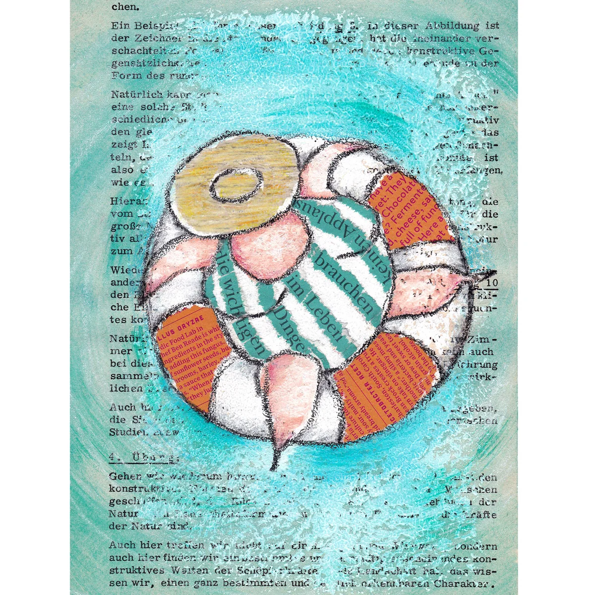 Illustration von Jenne Baule-Prinz: Applaus, Collage, 20 x 30cm