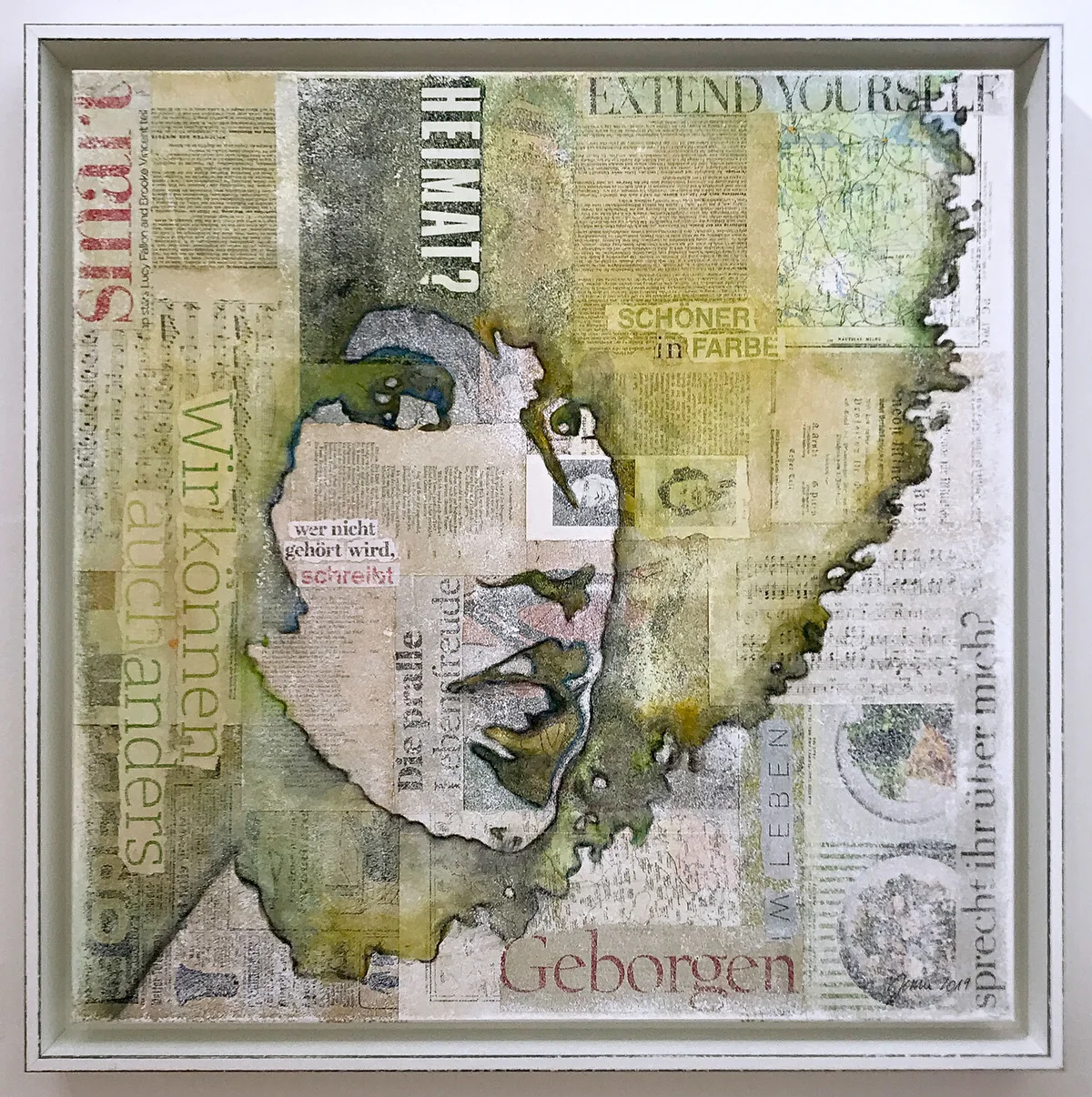 Illustration von Jenne Baule-Prinz: Smart, 60 x 60cm, mixed media auf Leinwand