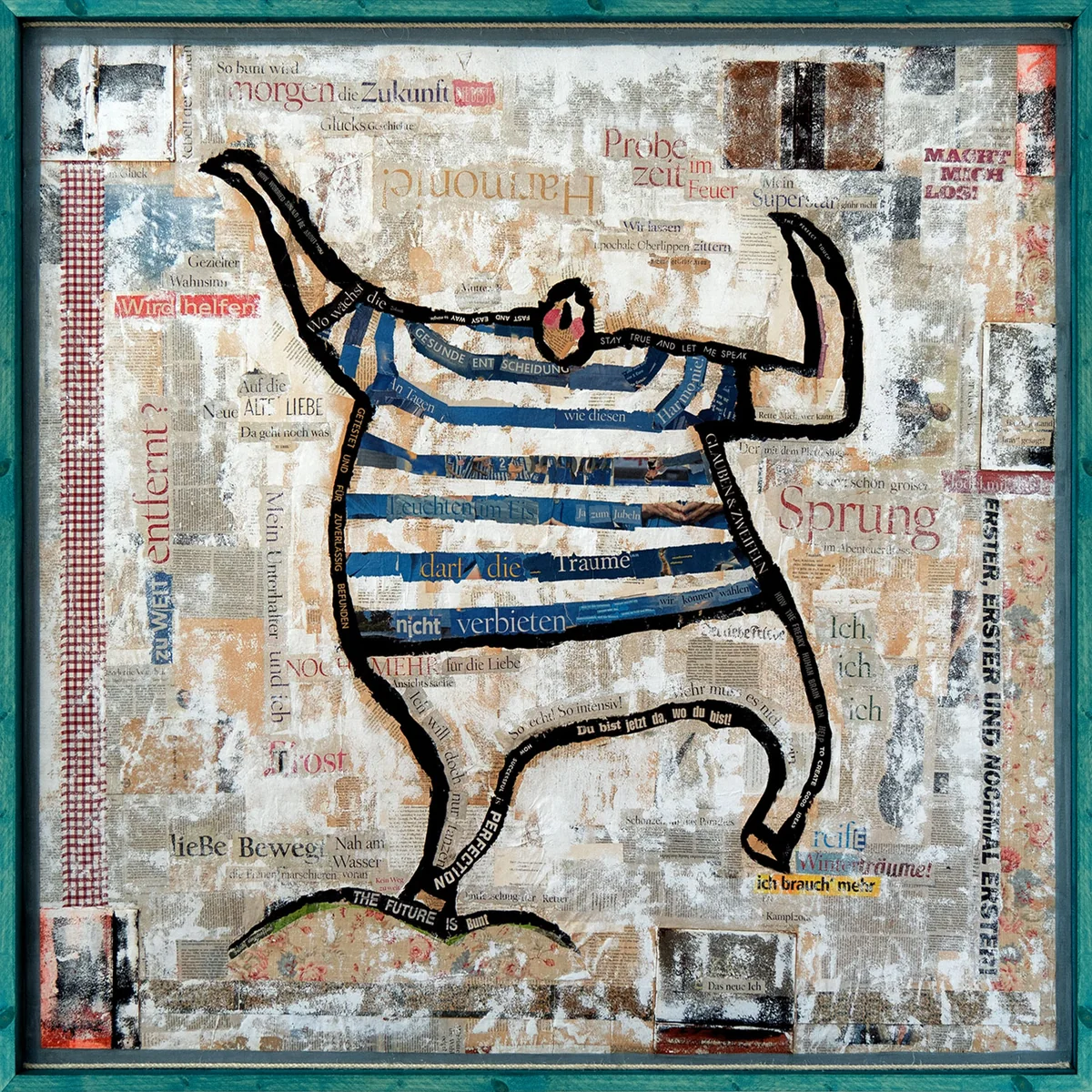 Illustration von Jenne Baule-Prinz: Nur Tanzen, Collage, 155 x 145 cm