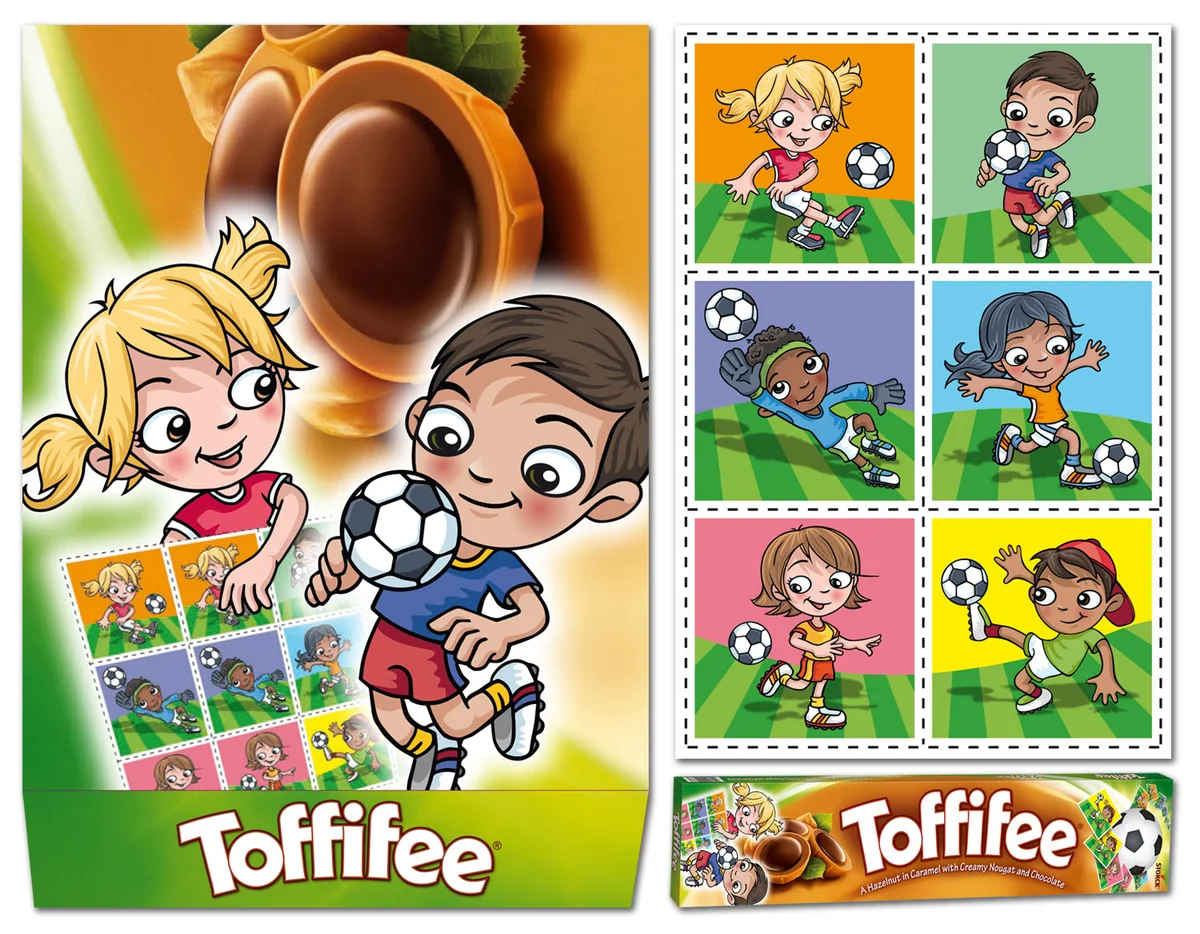 Illustration von Jenne Baule-Prinz: Toffifee-Kicker für Pahnke Markenmacherei (Bild 1 von 2)