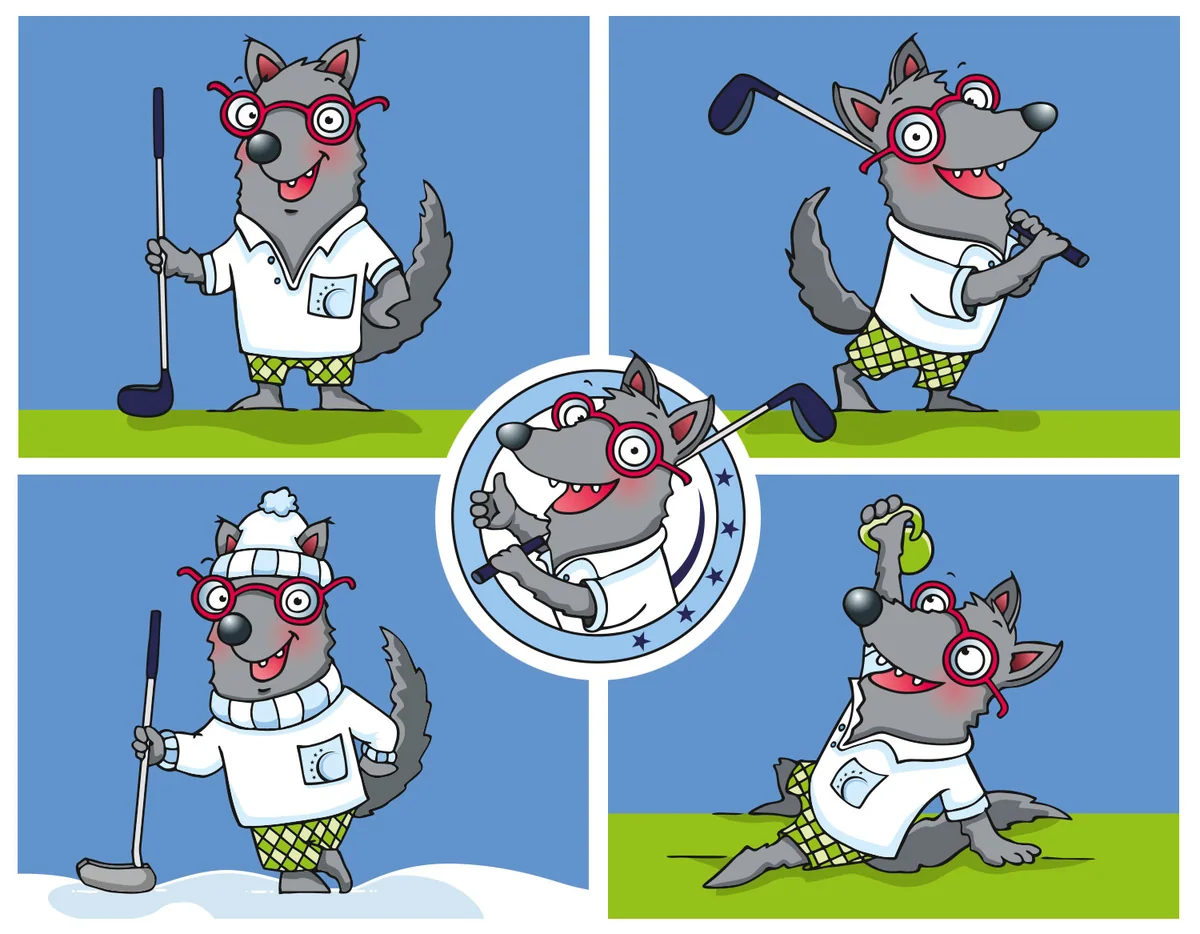 Illustration von Jenne Baule-Prinz: Character Design für den Märkischen Golfclub Potsdam